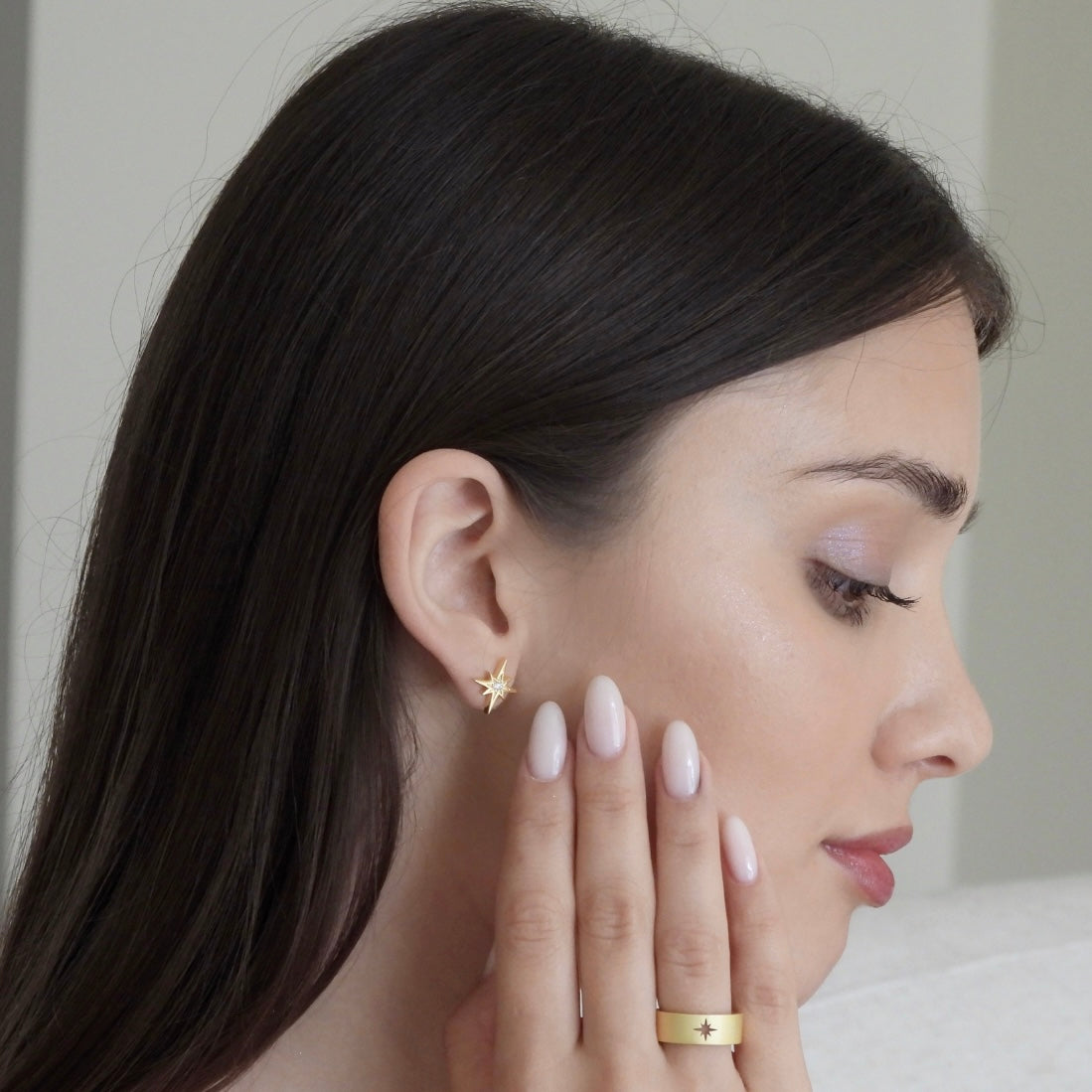 Second Star Earrings in Yellow Gold