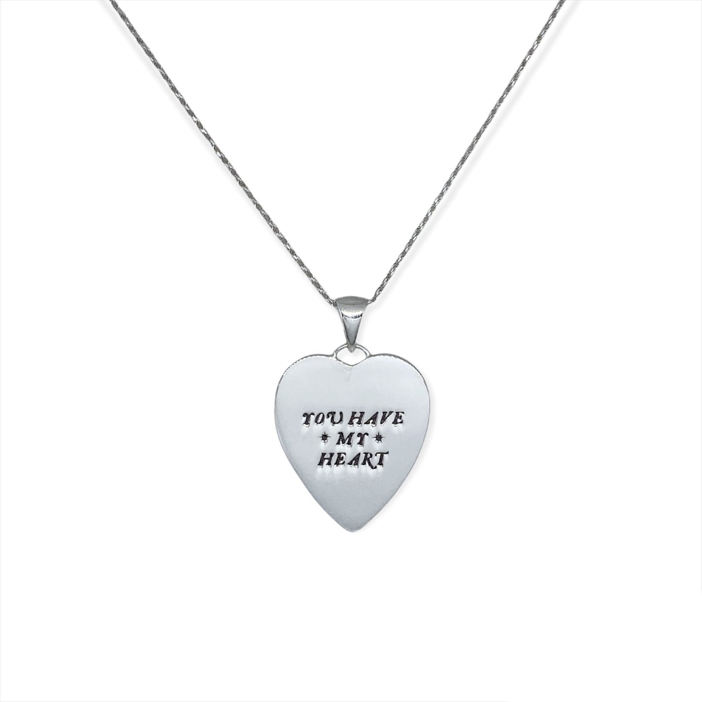 Heart Token Necklace in Silver