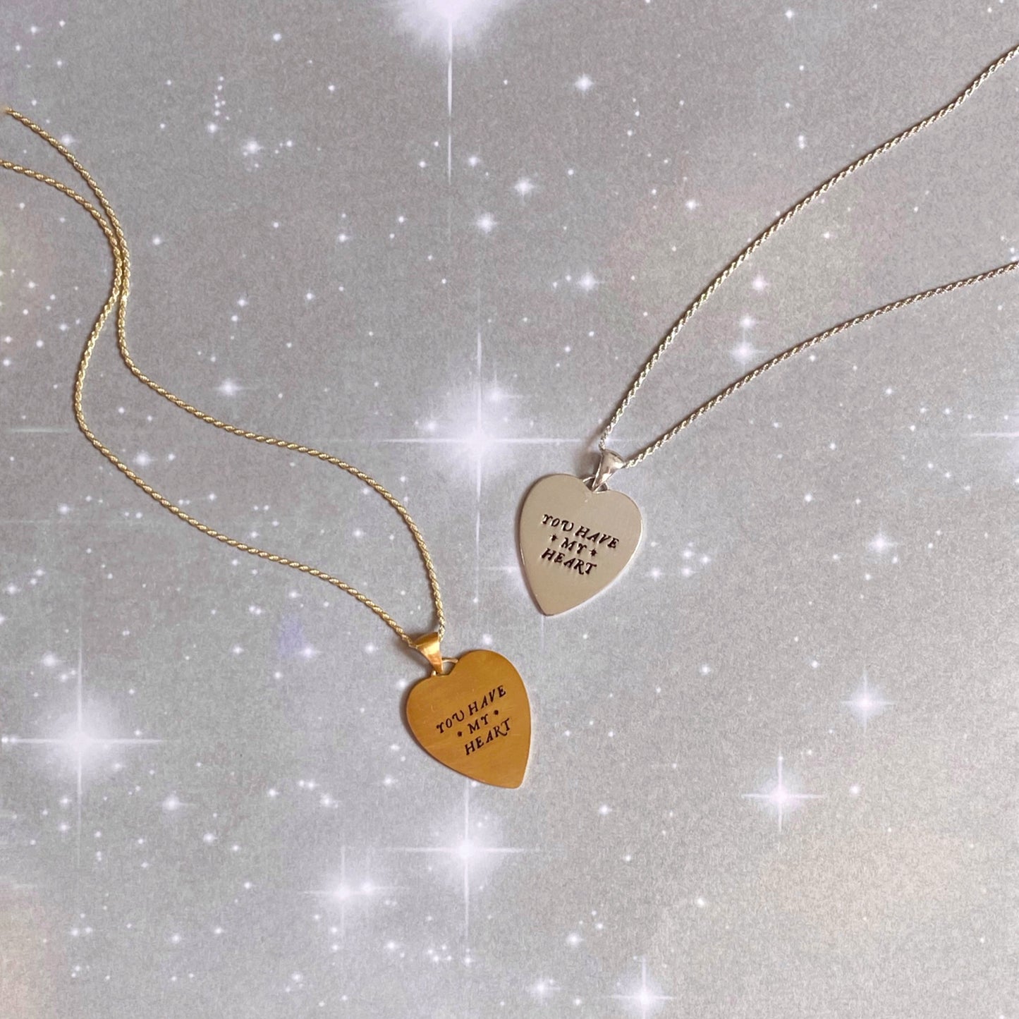 Heart Token Necklace in Gold