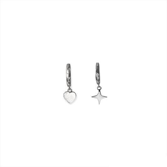 Lovestruck Huggie Earrings in Silver