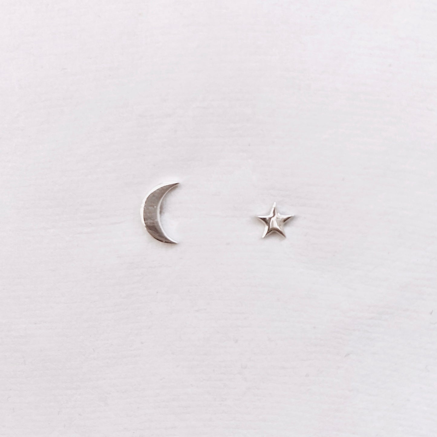 Silver Moon & Star Studs