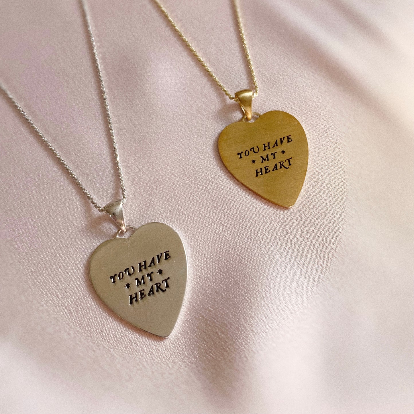 Heart Token Necklace in Gold